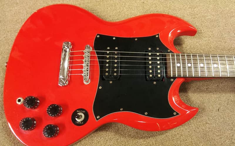 1990's Epiphone SG 310, Fire Engine Red, Korea, Dual Humbuckers