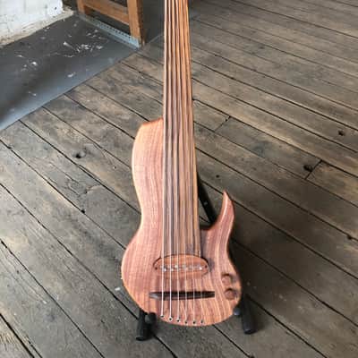 Short scale 6 string fretless bass guitar by JL 2023 - Sapele image 11