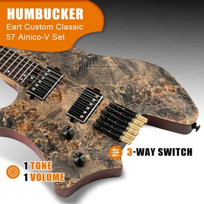 Eart Guitars, GW2L, Left Handed Headless Electric Guitars,Stainless Steel frets, with Gigbag EHKHG image 3