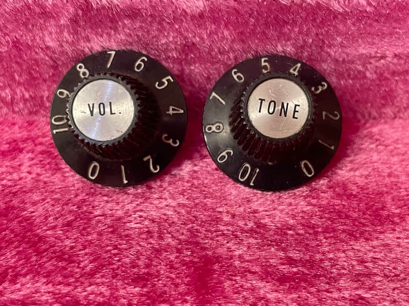 Vintage 1960's Gibson Witch Hat Volume-Tone Guitar Knob -Silver Insert ES-335 Circa 1966-1969 image 1