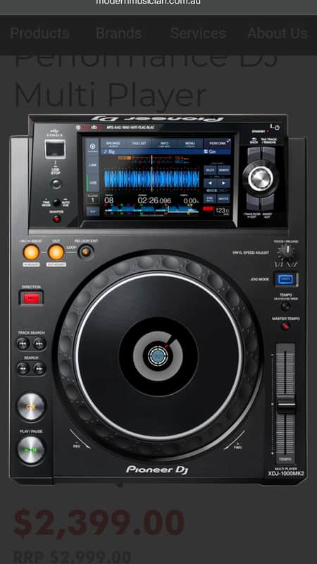 Pioneer XDJ 1000MK2 with Black hardshell flight case image 1