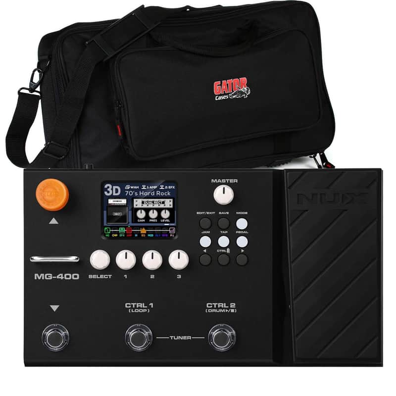 NUX MG-400 Multi-Effects Amp Modeler Pedal, Gator GK-2110 Bag Bundle image 1