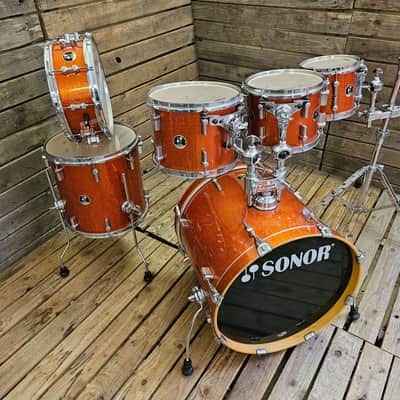 Drum Kit Sonor 3007 Special Edition, Orange Sparkle USED! RKSE010624 image 2