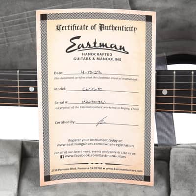 Eastman E6SS-TC Thermo-Cured Sitka/Mahogany Slope Shoulder Natural image 10