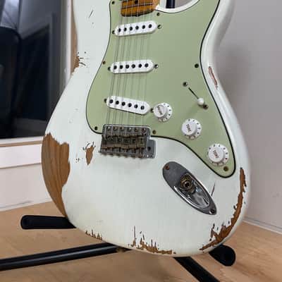 Immagine 2022 Fender Custom Shop 50's Relic Stratocaster ~ Olympic White - 9