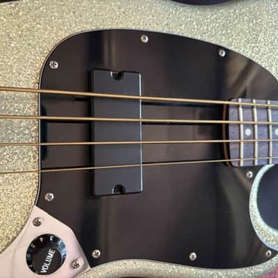2015 Squier by Fender Mikey Way Signature Mustang Bass - Large Flake Silver Sparkle image 16