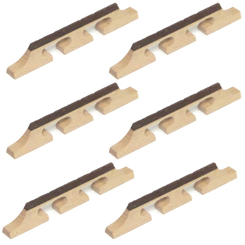 6 String Banjo Bridge, Maple and Rosewood, 1/2" Height | Lot of 6 (BBR-6-6) image 1