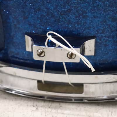 Rogers Holiday Powertone 5x14" Snare Drum Blue Sparkle Vintage 1960's Cleveland image 9