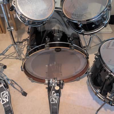 TAMA STARCLASSIC PERFORMER 6 PIECE HYPERDRIVE BIRCH / BUBINGA DRUM KIT MIDNIGHT SILVER MIST image 2