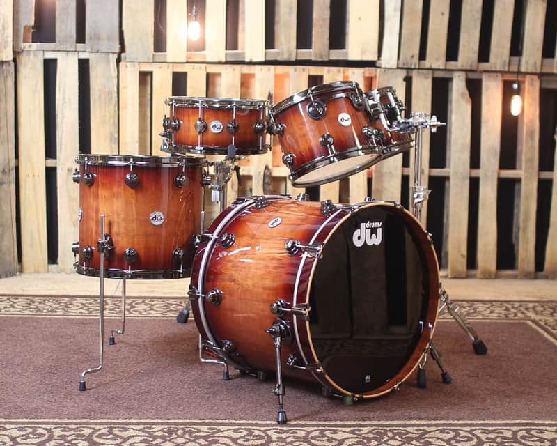DW Collector's Series Natural to Rich Red Burst Over Macore Drum Set - SO#1138503 image 1