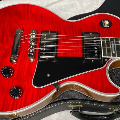 NEW! Gibson Dealer Select Custom Shop Les Paul Custom AAA Figured Flame Top - Transparent Red / Natural Back - Authorized Dealer - WOW! 9.5 lbs - G07455 image 3