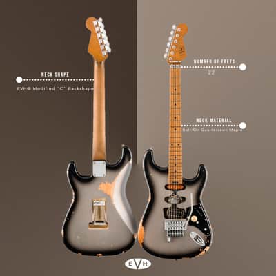 EVH Limited Edition Frankenstein Relic Series 6-String Right-Handed Electric Guitar with Basswood Body and Maple Fingerboard (Silverburst) image 4