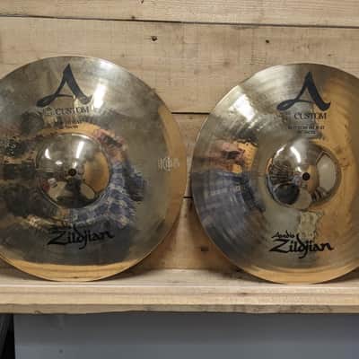 Zildjian 14" A Custom Hi-Hat Cymbals (Pair) 1991 - Present - Brilliant image 1