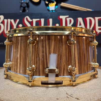 Exotic Drum Co. 14x6" Zebrawood Stave Snare Drum - Natural Oil image 6