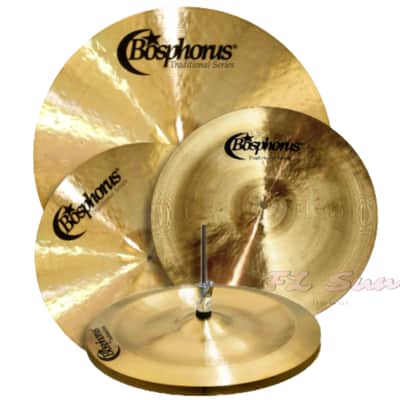 Bosphorus Cymbals Traditional Series Box Set 20" Ride - 16" Crash - 14" Hi-Hat - Cymbal Bag image 2