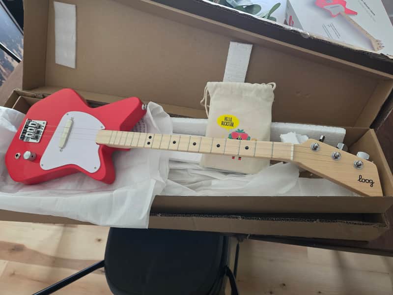 Loog pro electric guitar - red image 1