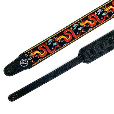 The Jimmy Dragon Suit Guitar Strap in Black - VTAR Vegan Guitar Straps image 4