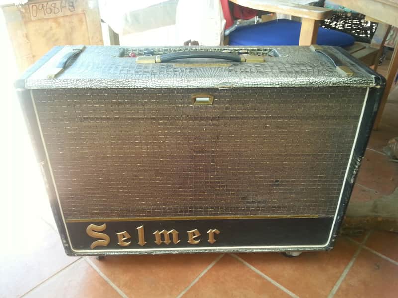 1963 Selmer Zodiac Twin 30 amp in Great Condition. Zodiac Twin  30 1963 Croc- covering image 1