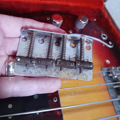 VINTAGE 1963 PRE-CBS FENDER BASS BRIDGE - JAZZ, PRECISION w/  SCREWS (read description).   image 2
