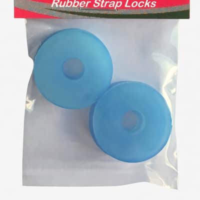 Four Translucent ICE-BLUE Rubber Guitar Strap Locks - Grolsch Style - Classic and Reliable image 1