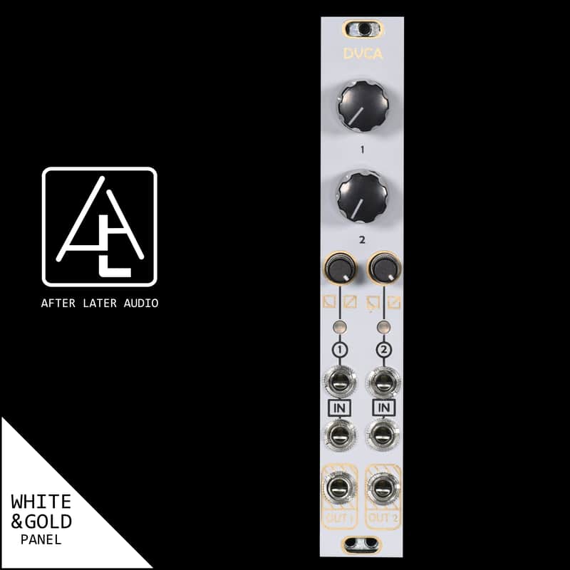 Antumbra DVCA - Dual VCA in 4HP - Micro Mutable Instruments (2ch) Veils - Eurorack Module White/Gold image 1