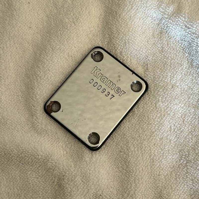 Kramer Globe Logo Neck Plate 1984 - Chrome image 1