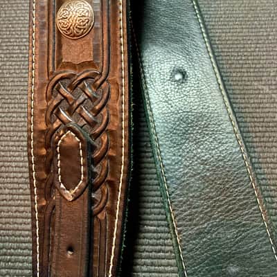 Brookwood Leather Custom Celtic Theme - Black Adj. Guitar Strap 50-54" image 4