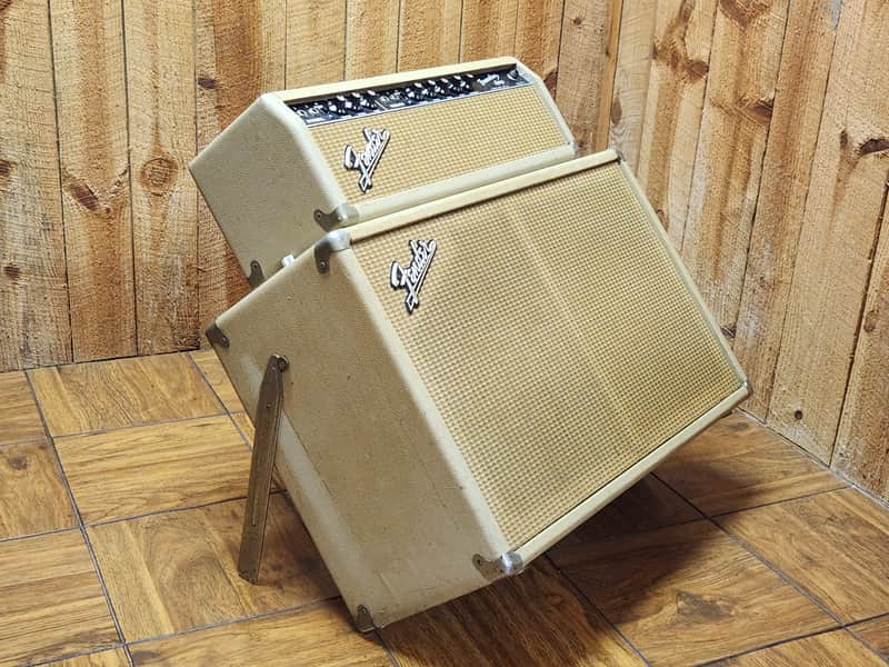 Fender Tremolux 2-Channel 35-Watt 2x10" Piggyback Guitar Amp 1963 - 1965 - Black Panel image 1