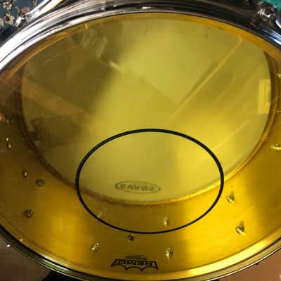 Slingerland Brass 10 lug 5"x14" lacquered Brass snare drum w/ DW MAG Throw off/3 position but plate image 11