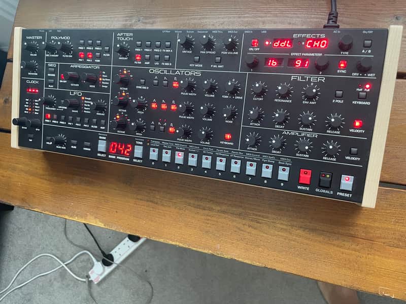 Sequential Trigon-6 Desktop 6-Voice Polyphonic Synthesizer 2023 - Present - Black with Wood Sides image 1