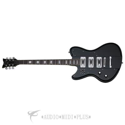Schecter Ultra-VI Left Hand Baritone Electric Guitar - Gloss Black - 3165 - 81544701424 image 2