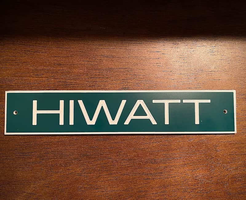 Hiwatt green 420 badge, logo, plate, decal authentic image 1