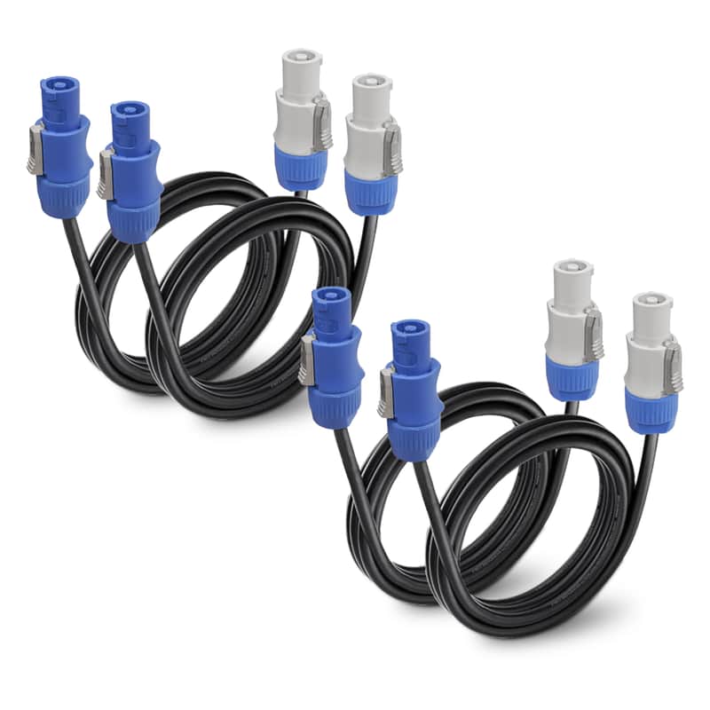 STC-PP2-4PK | 4 Pack 2FT 14AWG AC PowerCon Cable with Twist Lock, Input to Output 3 Pin Cable for Powered Speaker, Stage Light, LED Screen and More image 1