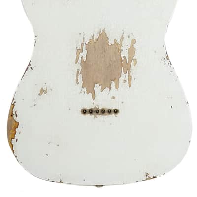 New Fender Custom Shop 1960 Telecaster Custom Heavy Relic Aged Olympic White Over Chocolate 3 Color Sunburst image 5