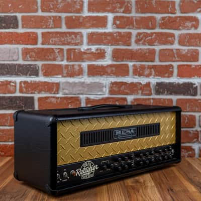 Mesa Boogie Dual Rectifier Limited Edition 50th Anniversary 100-Watt Guitar Head 2019 Black w/ Gold Diamondplate image 2