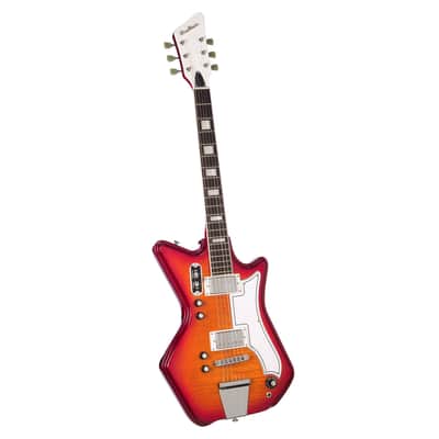 Airline Guitars Jetsons 2P FM Cherry Burst Flame image 8