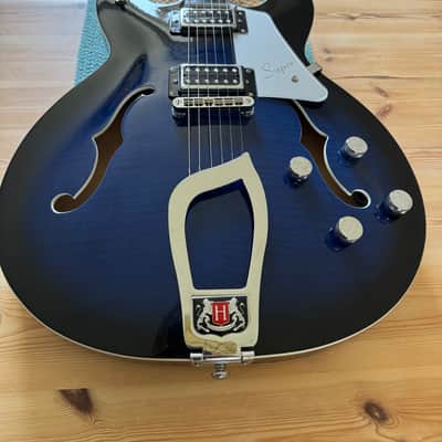 Hagstrom Super Viking – Semi Hollow, Dark Baltic Sea Blue – Excellent Condition image 1