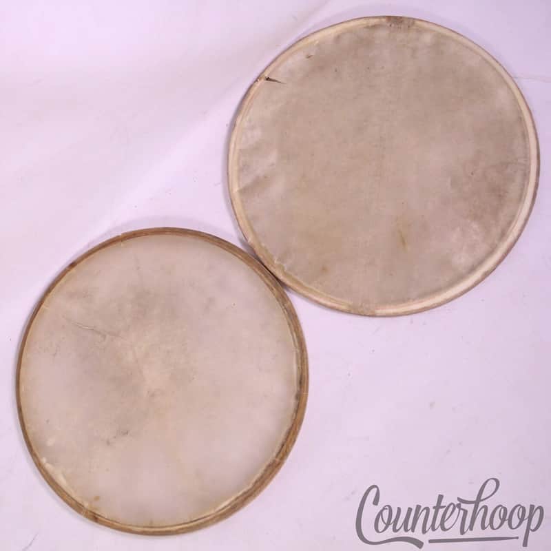 *Ludwig 2x 12" Calf Skin Drum Heads Maple Flesh Hoops Batter/Resonant Snare 20s* image 1