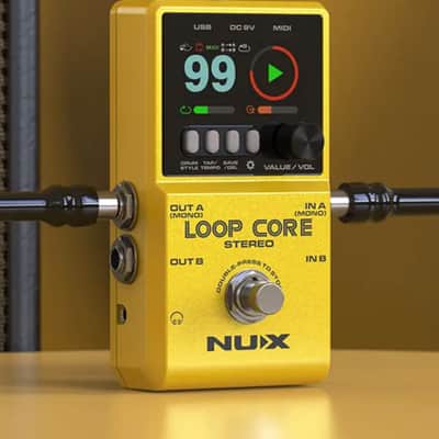 NuX Loop Core Stereo Looper Pedal Guitar Bass 2023 - Yellow. New! image 6