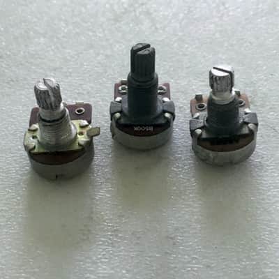 3 Vintage A500K B500K Electric Guitar Tele Strat LP Micro Pots Wiring 500K Short Shaft 1990s image 4