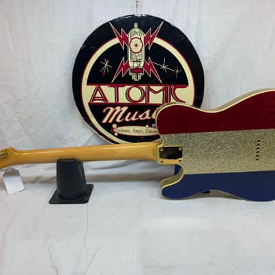 Fender Buck Owens Telecaster Guitar with Case 2002 - 2004 - MIJ Made In Japan - Red, Silver & Blue Sparkle image 10