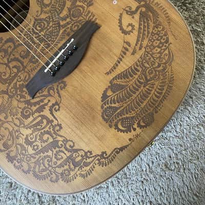 Luna 40 Inch Acoustic Guitar, Carved Red Pine Top Body, Mahogany Neck image 9
