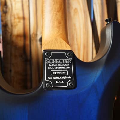 Schecter CUSTOM SHOP USA Sunset Custom-II - Ocean Blue Burst Satin 6-String w/ Case image 8