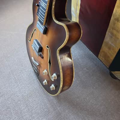 Hofner Committee E2 1964 60s Vintage Sunburst Hollow Body Archtop Guitar image 9