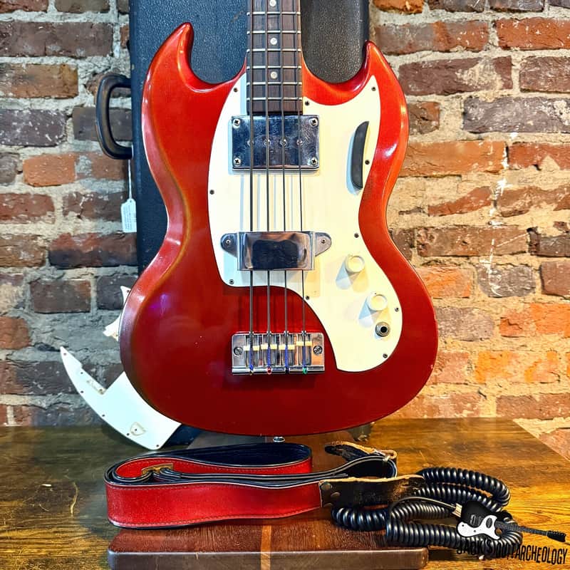 Gibson Melody Maker Short Scale Electric Bass w/ OHSC, Cable & Strap (1968 - Sparkling Burgundy) image 1