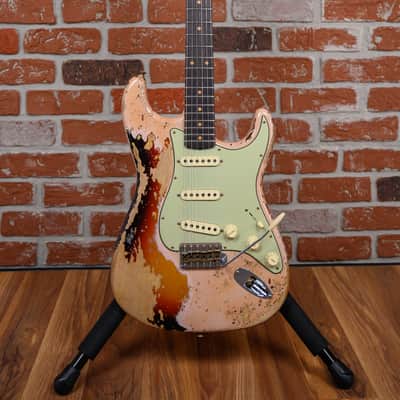 Fender Custom Shop W22 ‘59 Stratocaster Super Heavy Relic Aged Dirty Shell Pink over Chocolate 3-Tone Sunburst 2024 w/OHSC image 4