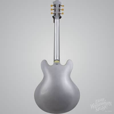 Eastman T64 Trapeze Hollowbody Electric Guitar - Iced Blue Metallic image 6