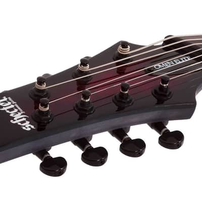 Schecter Omen Elite-7 Multiscale LH Black Cherry Burst image 9