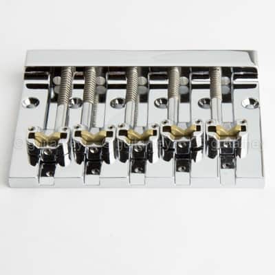 NEW Hipshot 5K501C Kickass 5 STRING Bass BRIDGE Retrofits Badass V Bass - CHROME image 3