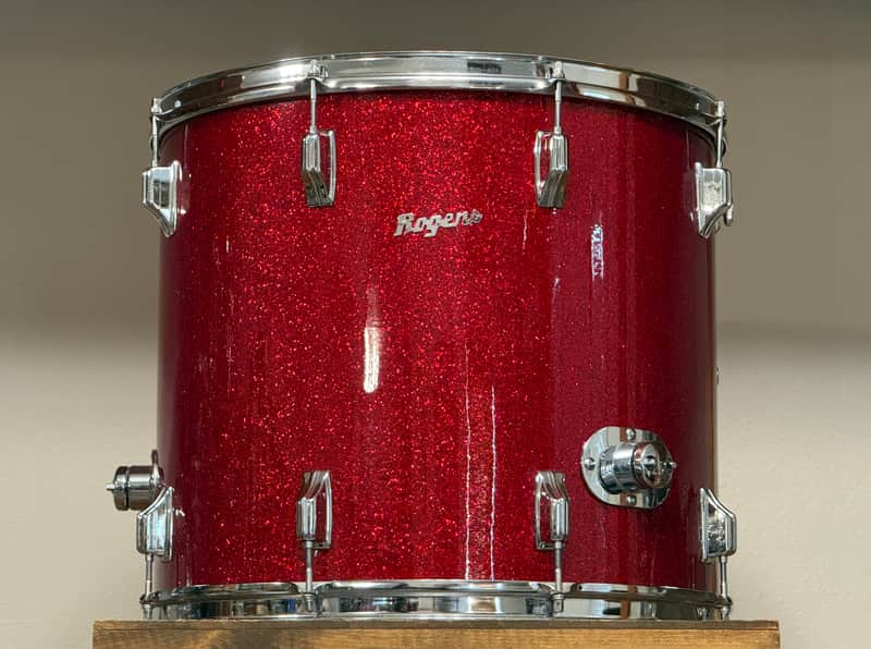 1970's Rogers 18" Red Sparkle 9/72 Floor Tom 16x18 Glass Glitter image 1